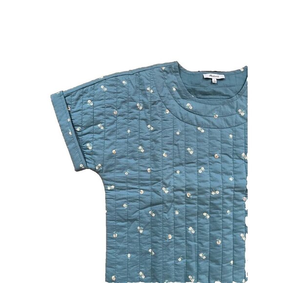 Madewell Quilted Button Shoulder Top in Amie Floral summer breeze S A000564 - Picture 5 of 12